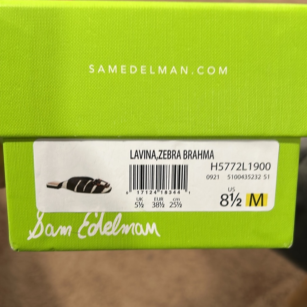 Sam Edelman brand new in box Lavina, Zebra Brahma size 8 1/2 - Picture 7 of 8